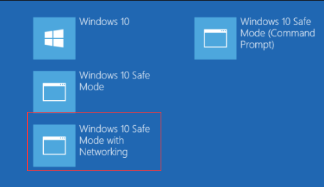Modalità provvisoria di Windows 10 con rete