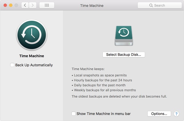 fare il Backup Mac con Time Machine