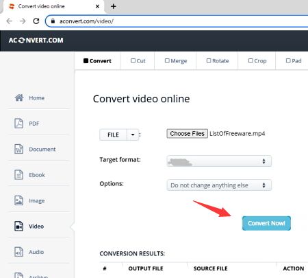 Converti MP4 in SWF online
