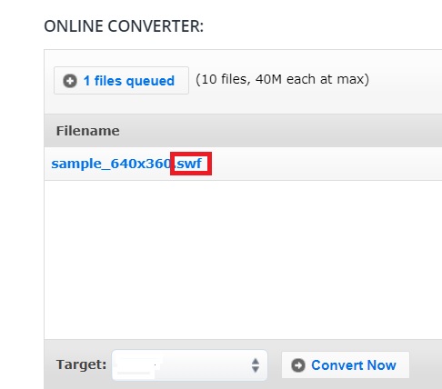 Trasforma SWF in WebM con Aconvert