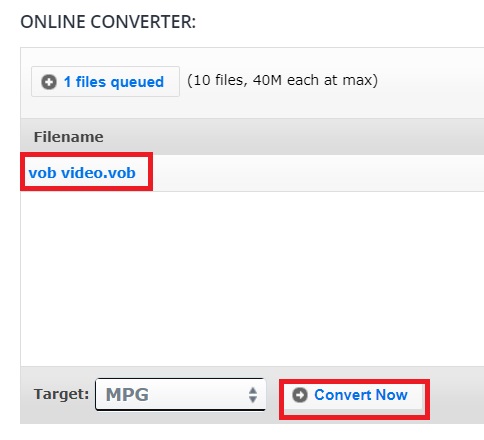Trasforma VOB in MPG con lo strumento online