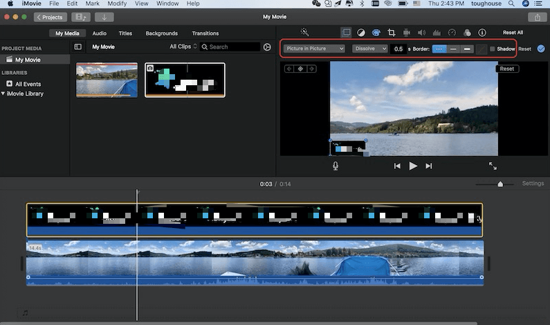 Aggiungi filigrana al video con iMovie