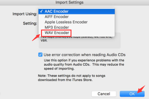 Converti AIFF in WAV in iTunes