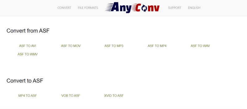 Converti file ASF online gratuitamente
