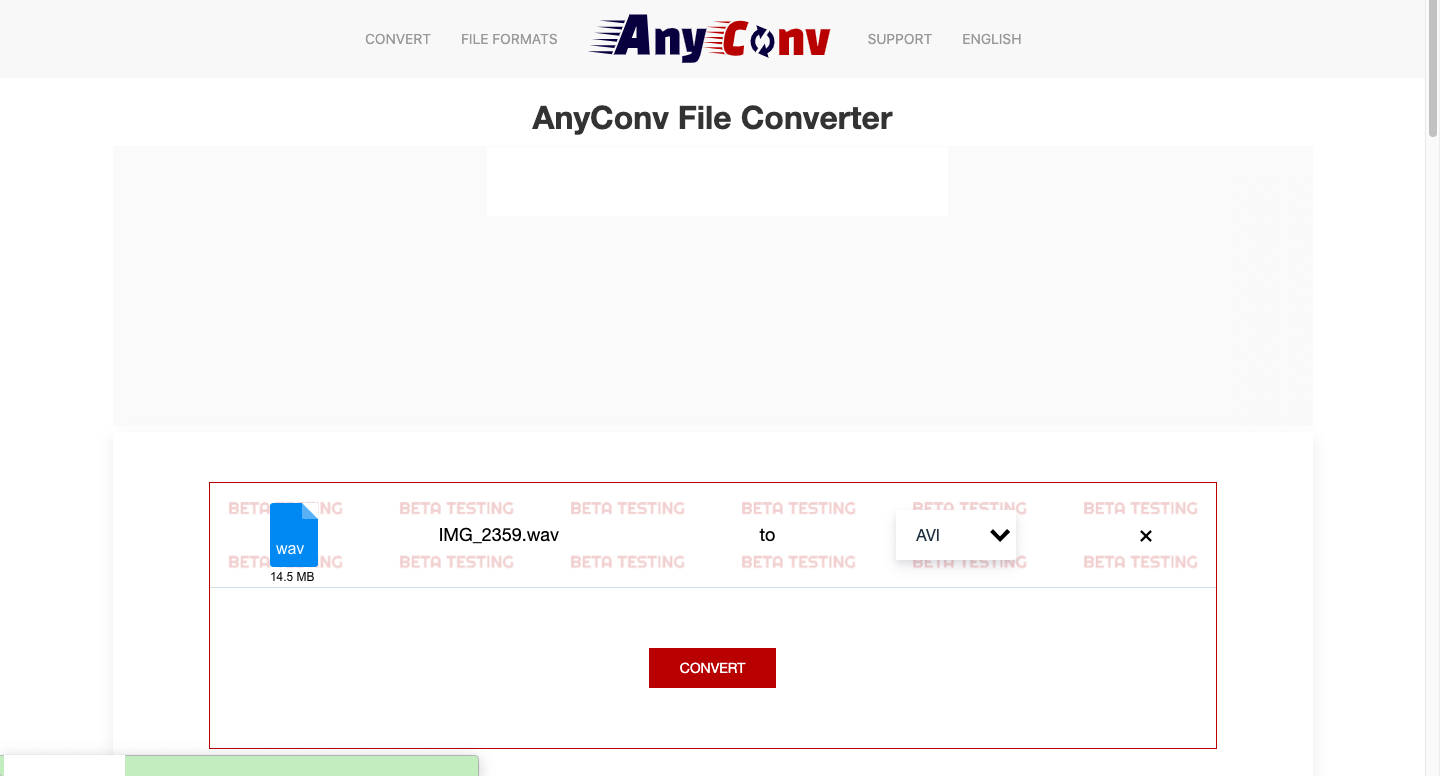 Converti WAV in AVI con AnyConv.com