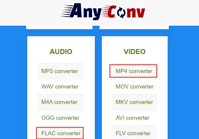 Converti FLAC in MP4 online