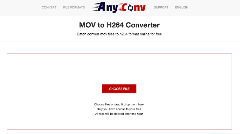 AnyConv: convertitore online da MOV a H.264