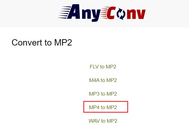 Converti MP4 in MP2 online