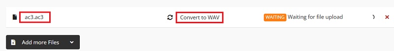 Carica il file AC3 e convertilo in formato WAV