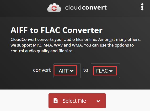 Converti AIFF in FLAC online