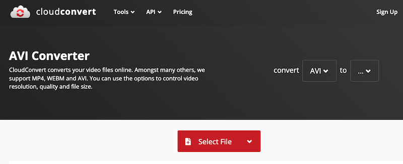Come convertire AVI utilizzando CloudConvert