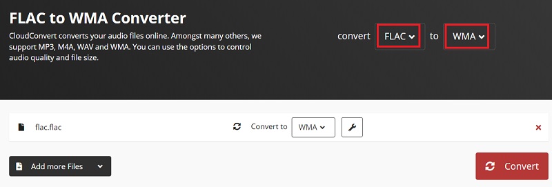 Trasforma FLAC in WMA con strumenti online