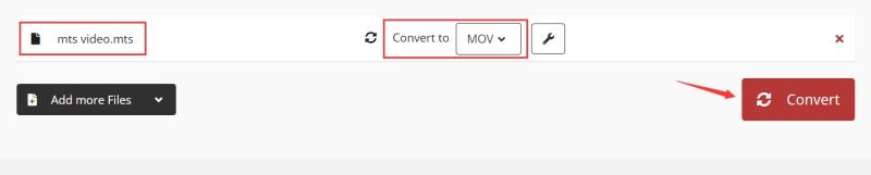 Trasferisci MTS in MOV online gratuitamente