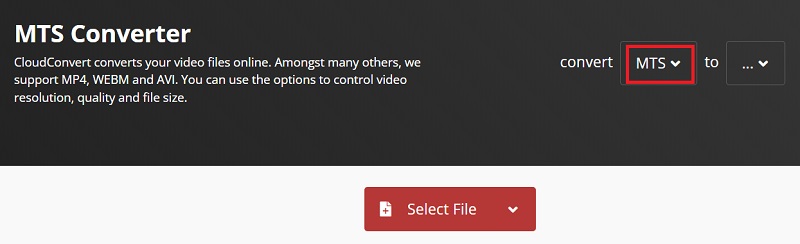 Converti MTS in MPEG con CloudConvert