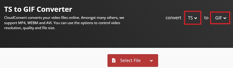 Cambia i file TS in formato GIF gratuitamente
