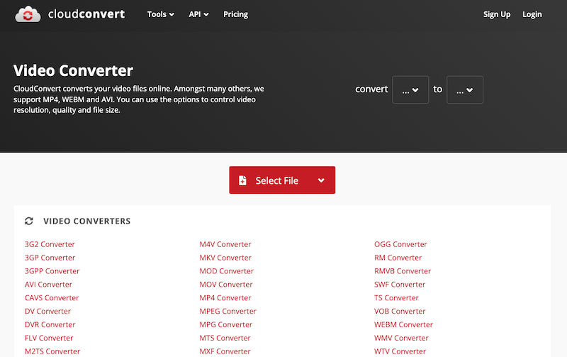Converti video gratuitamente su CloudConvert.com
