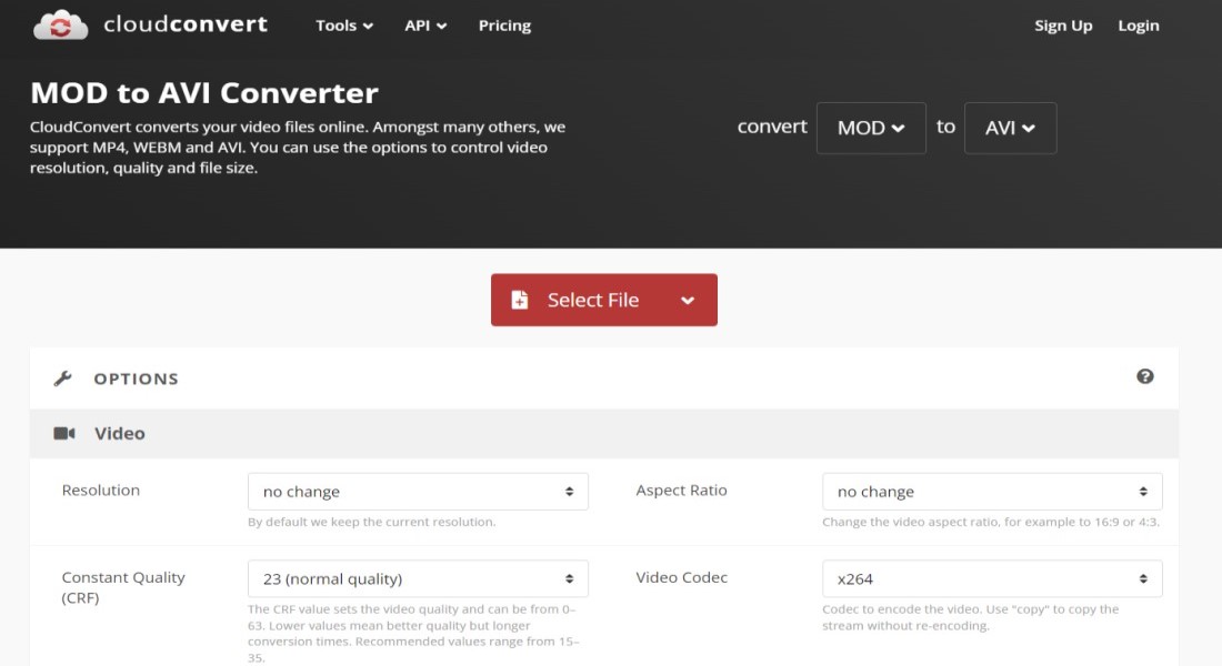 Convert MOD to AVI for Free