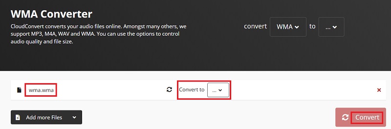 Converti WMA in WMV online