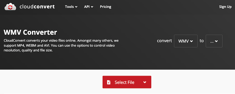 Convertitore WMV online: CloudConvert.com