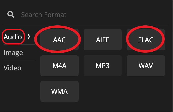Convertitore online da FLAC a AAC