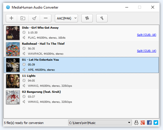 Converti M4A in MP3 utilizzando un convertitore audio