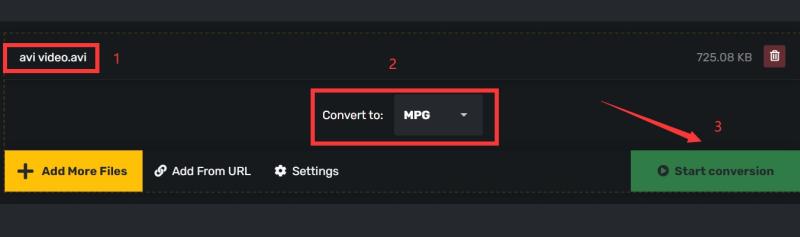 Converti AVI in MPG online e gratuitamente