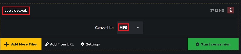 Converti VOB in MPG gratuitamente