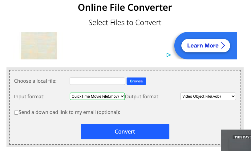 Converti MOV in VOB con ConvertFiles