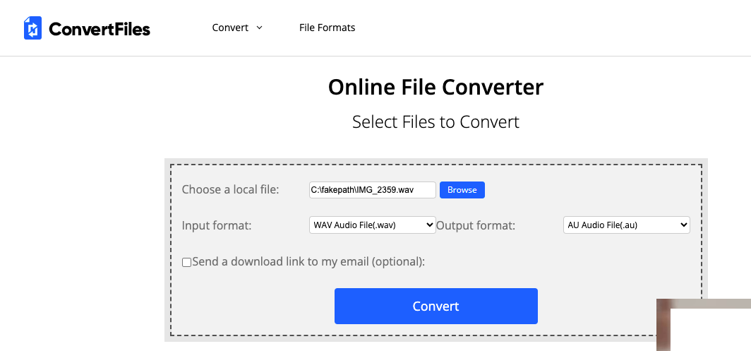 Converti WAV in AU con ConvertFiles.com