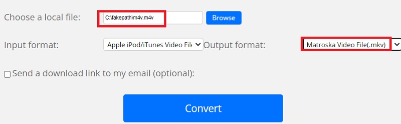 Converti M4V in MKV online