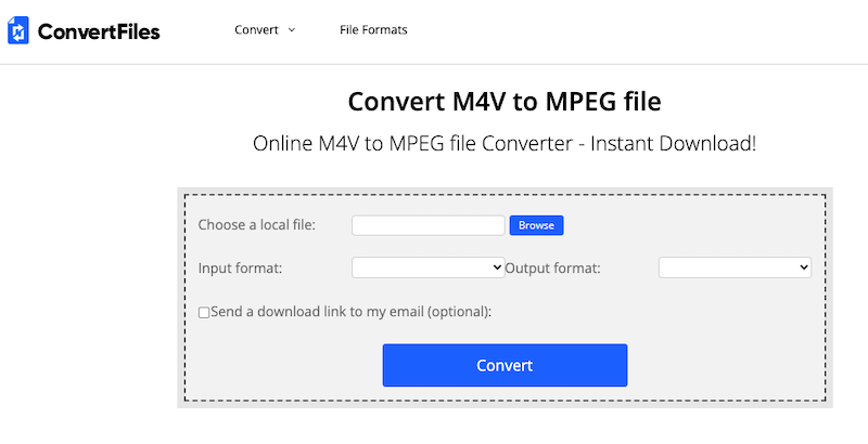 Converti M4V in MPEG su ConvertFiles.com