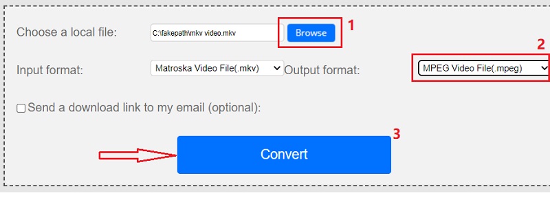 Converti MKV in formato MPEG online