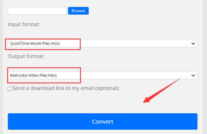 Converti MOV in MKV online