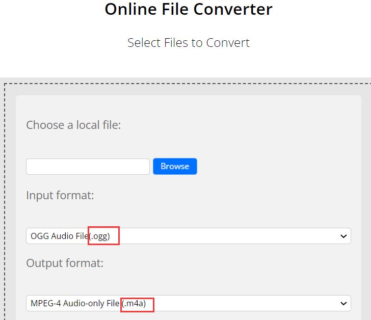 Converti OGG in M4A online