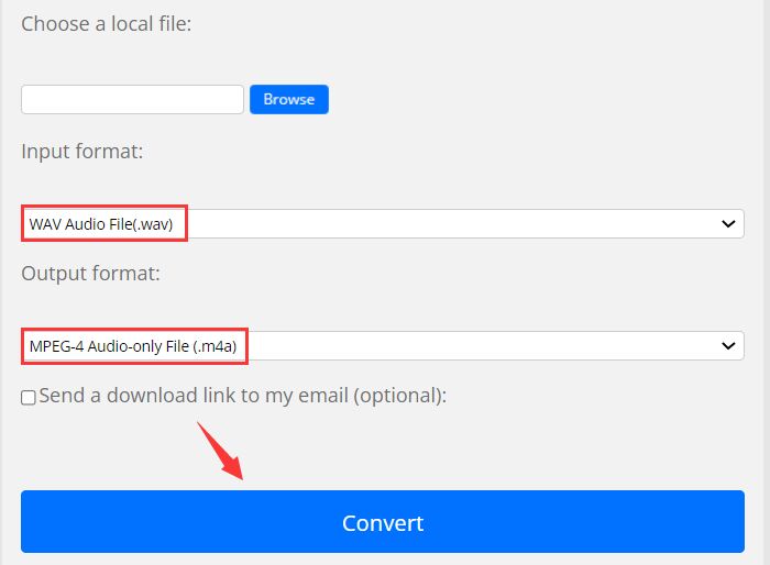 Convertitore online da WAV a M4A