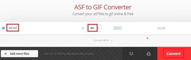Cambia i file ASF in formato GIF gratuitamente