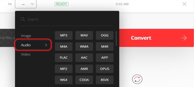 Converti MP2 in MP3 online