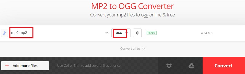 Converti facilmente MP2 in OGG gratuitamente
