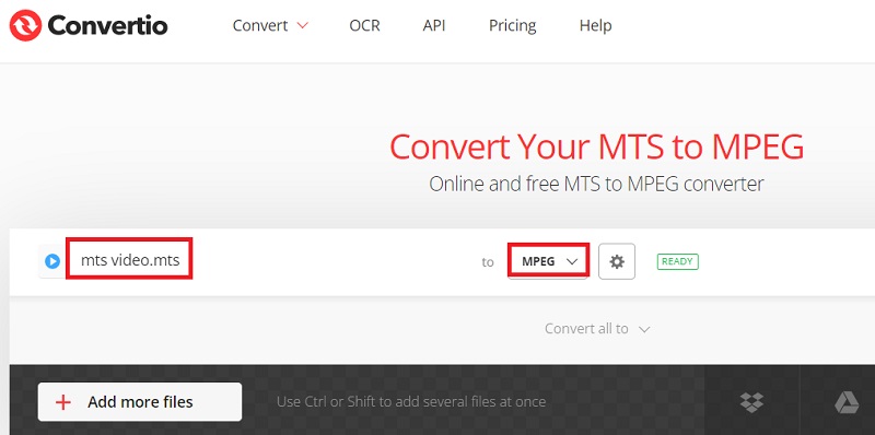 Trasforma MTS in MPEG Online