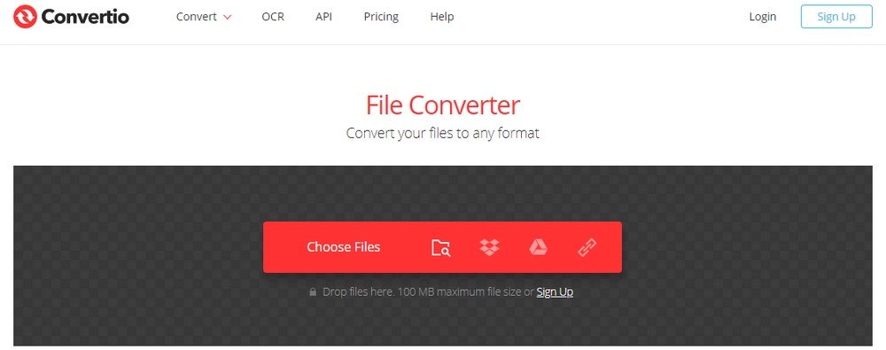 Converti OGG in WebM con Convertio.co