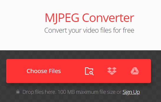 Utilizza Convertio MJPG Converter per transcodificare file MJPG