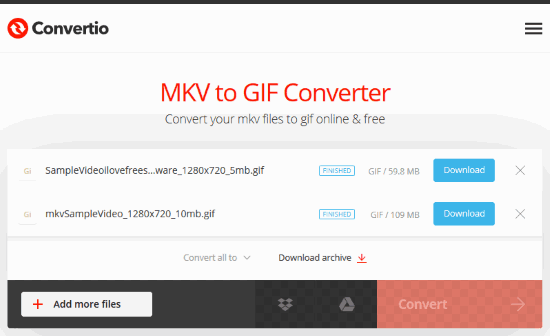 Conversione da MKV a GIF online