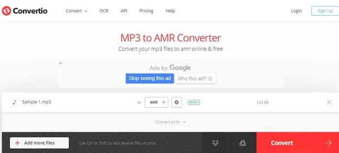 Converti MP3 in AMR online