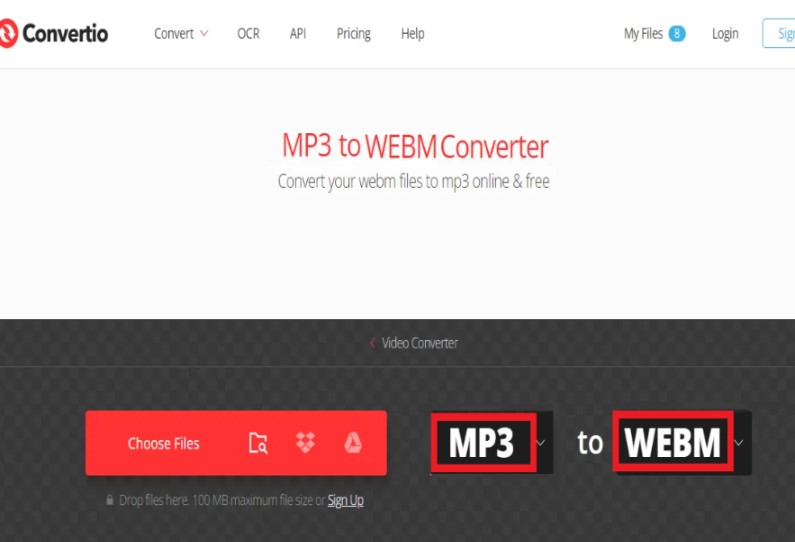 Converti MP3 in WEBM online gratuitamente