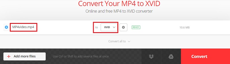 Usa Convertio per trasformare il tuo Mp4 in Xvid