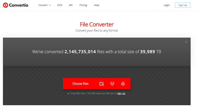 Converti MPEG in VOB su Convertio.co