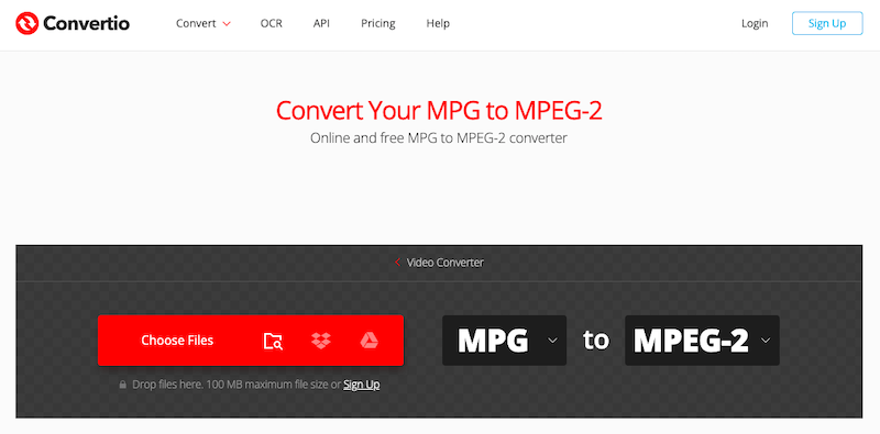 Visita Convertio.co per convertire MPG in MPEG