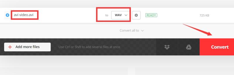 Trasforma AVI in WAV online con Convertio