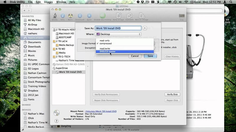 Copia DVD sul computer su Mac utilizzando Utility Disco