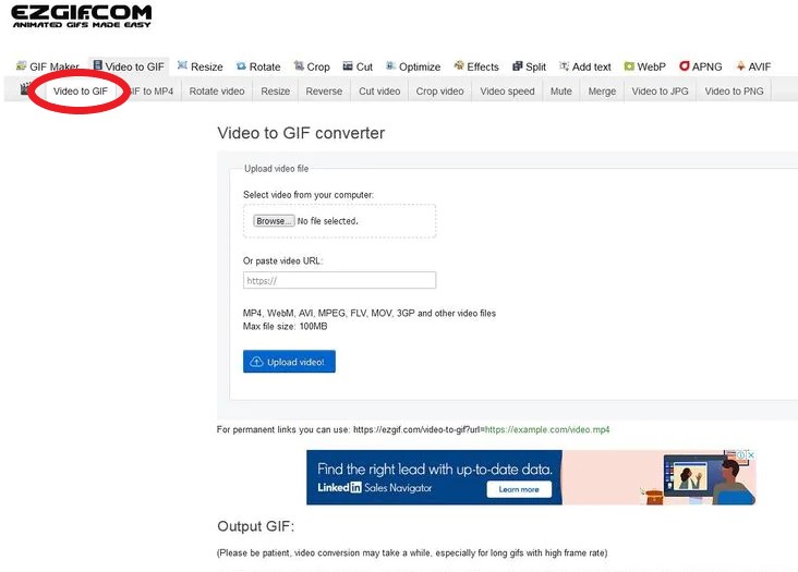 Liberi di convertire MPG in GIF